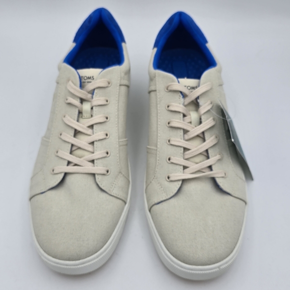 NWT TOMS Men's Leandro Brich/Admiral Blue Canvas/Pig Nubuck Lace-up Sneakers, 12 - Picture 4 of 16